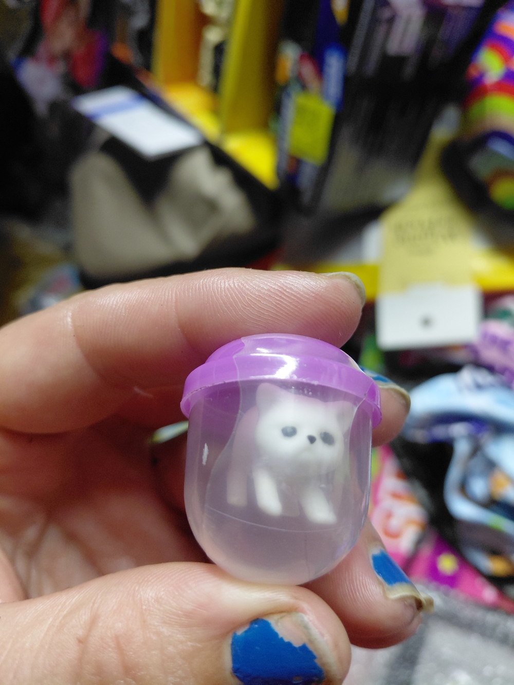 Pocket paws miniature toy plastic figurine white cat- ready to ravage- rare